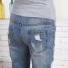 Hole Jeans Pregnant Women Nursing Pants Elastic Waist Denim Belly Pregnancy Trousers Loose Legging