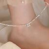 Summer Women's Trendy Light Luxury Minimalist Advanced Beaded Ankle Bracelet with Bells Foot Jewelry Anklet