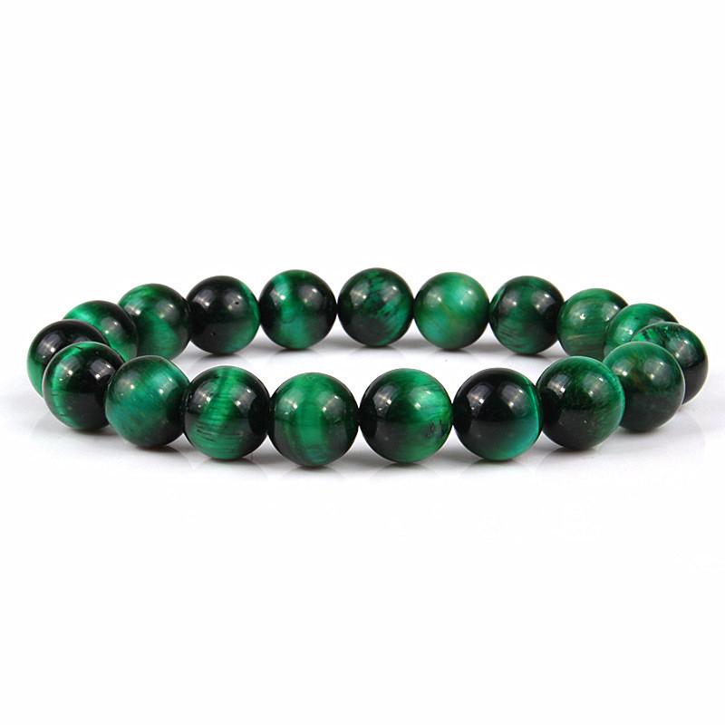 Natural 3A Tiger Eye Stone Bracelet - Colored Buddhist Prayer Beads Handcrafted Jewelry