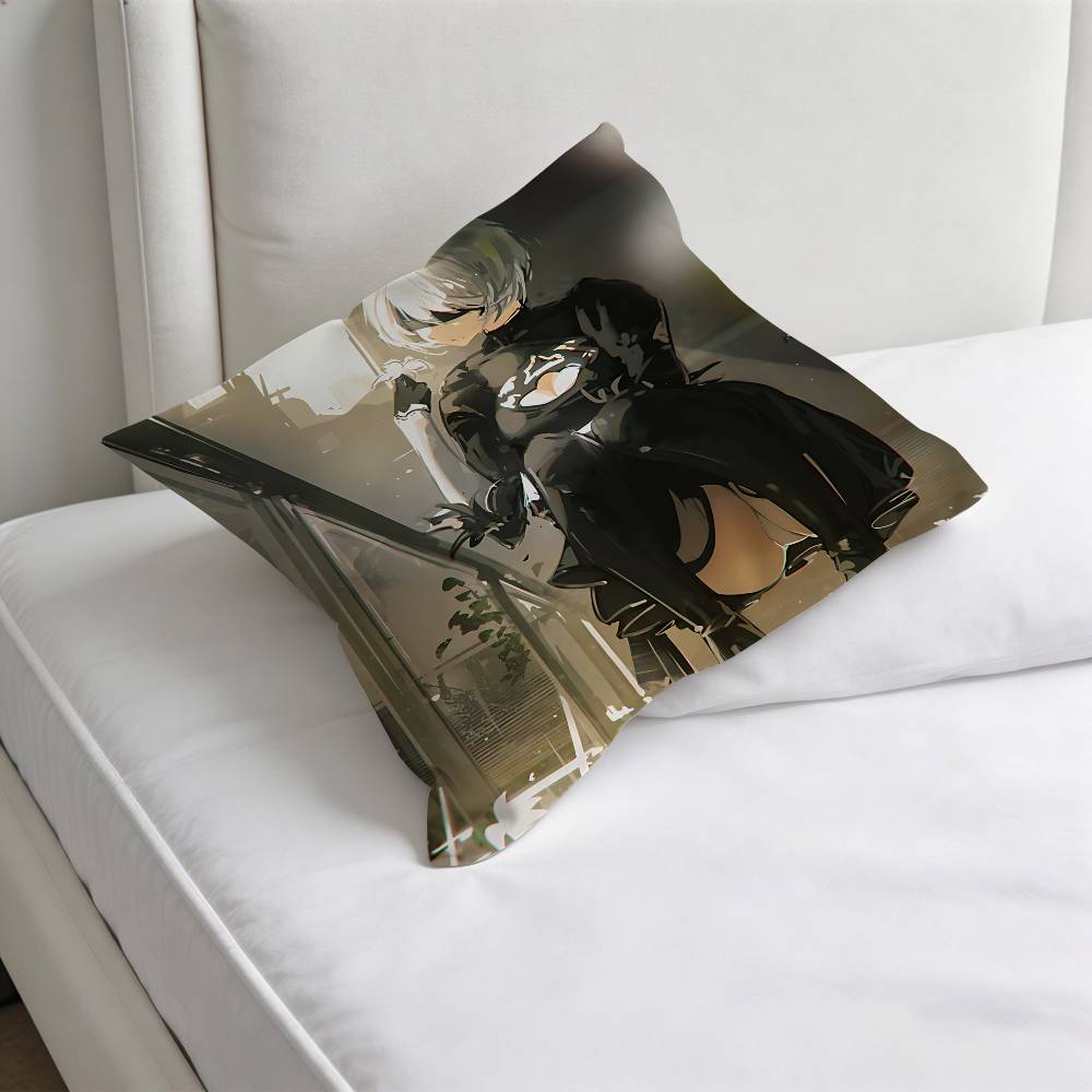 Cool NNieR AAutomata 2B Fashion Square Pillow Case Durable Throw Pillow Cover for Sofa Couch Chair