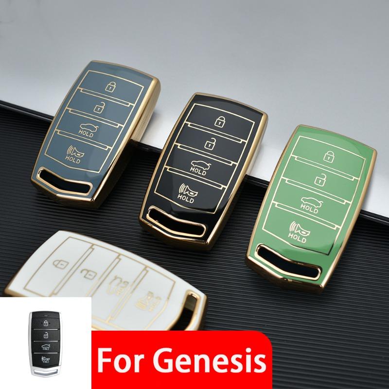 4 Buttons Soft Tpu Car Smart Key Case Cover For Hyundai Genesis G70 G80 Eq900 G90 Auto Key Fob Shell Protector Accessories