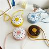 Donut Design Cartoon Children Crossbody Bag With Adorable Letter Image Use Daily
