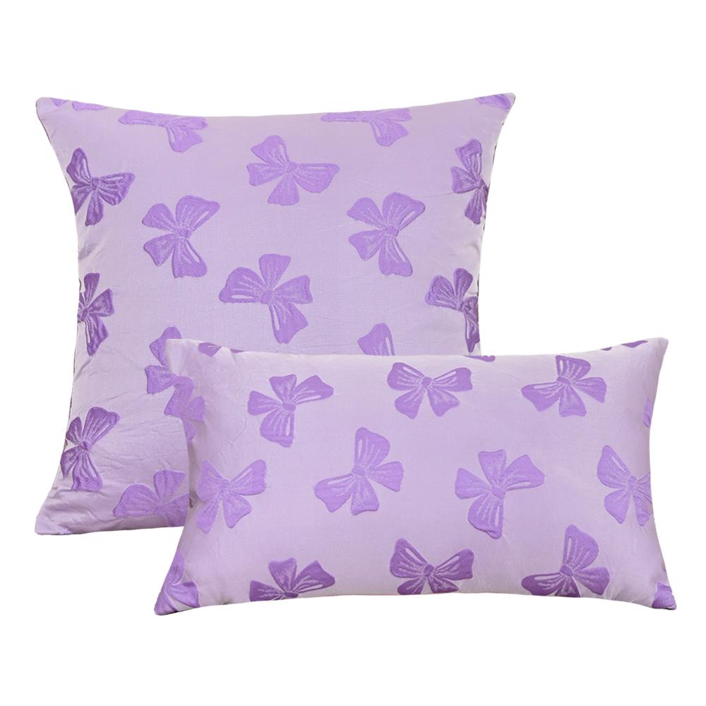 BUYNOW Jacquard Bow Pillowcase Without Pillow Core Korean Cute Girl Pink Bow Living Room Sofa Cushion Cover Home Bedroom Decor