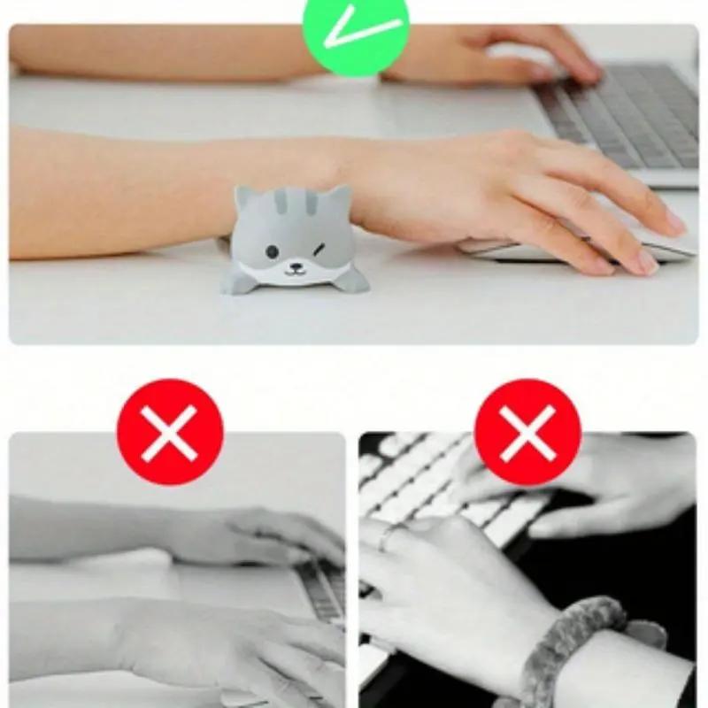 Cute Animal Design Wrist Rest & Mouse Pad, Slow Rising Ergonomic Arm Rest for Home Office Desk, Anime Gift for Girl