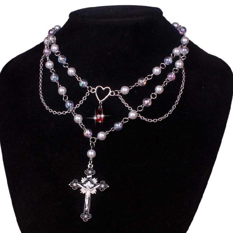 Cross-shape Clavicle Chain Female High-end All-matched Multilayer Necklace