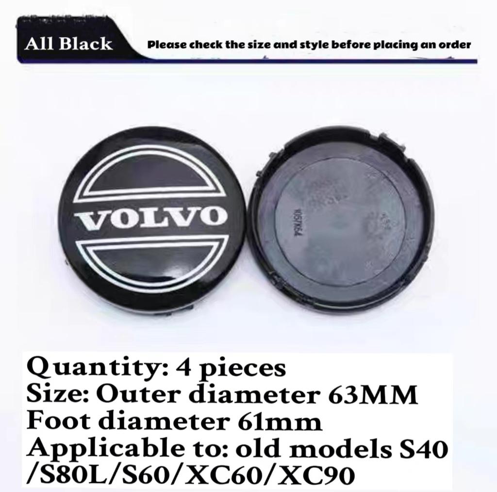 63/65MM Car Hub Cap Wheel Rim Center Replace Cover For Volvo XC60 S60 V40 V50 V60 S80 S40 C30 AWD C70 S40 S60 S80 S90 T6 V70 V9