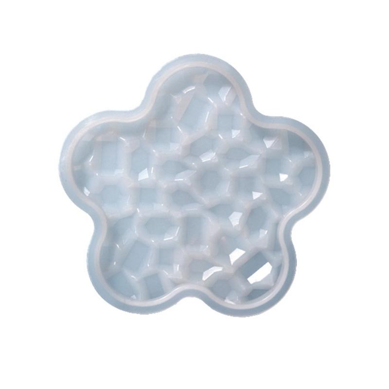 1/6 Stück Diamanten Unterseite Untersetzer Form Blume Herz Runde Form Epoxid Tassenunterlage Formen mit Diamanten Unterseite Harz Tablett Form
