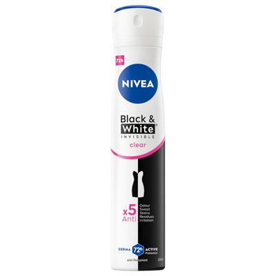 Nivea Black&White Invisible Clear Antyperspirant Damski W Sprayu 72H 200Ml