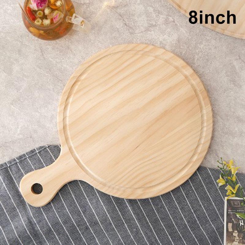 Round Wooden Pizza Paddle Cupcake Dessert Stand Cake Display Tray for Parties Holidays Restaurant
