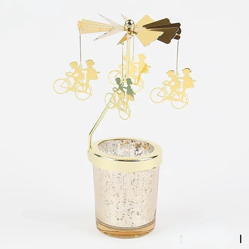 

Романтический подарок на День святого Валентина вращающийся подсвечник в виде ангела/розы/рождественской снежинки, подсвечник для чайной лампы для украшения домашней вечеринки