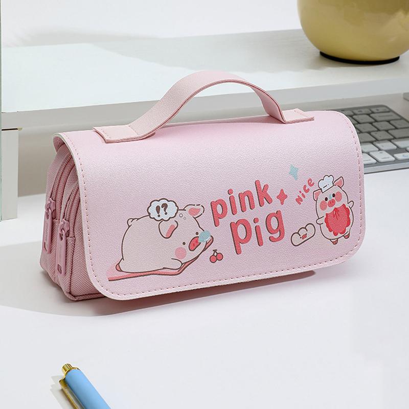 

Новый милый пенал-раскладушка с высокой эстетической привлекательностью, многослойный, большой вместимости, устойчивый к пятнам, студенческий универсальный пенал розовый