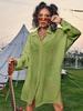 "Bamboo Cotton Long-Sleeve Beach Cover-Up Cardigan"