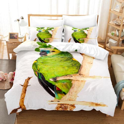 Green Parrot Single/Double/Queen/King Bedding Pillowcase Duvet/Quilt/Doona Cover