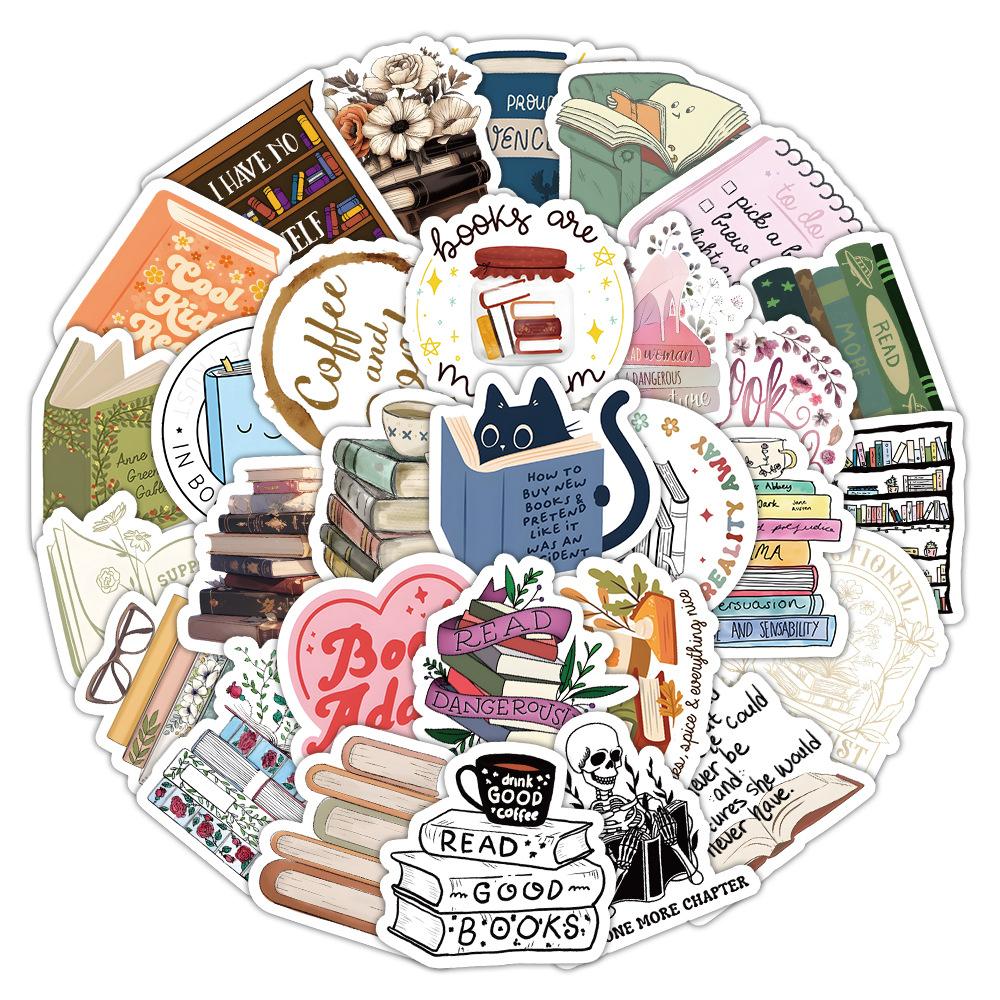 1060Pcs Creative Reading Book Stickers Books Graffiti Decoration Desk Scrapbook Stationery Box Clothes Hanger Decals Toys