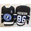 Camiseta de Hockey sobre Hielo para Hombre Estilo Tampa Bay Lightning Número 88 86 21 Bordada Manga Larga Uniforme Deportivo de Equipo