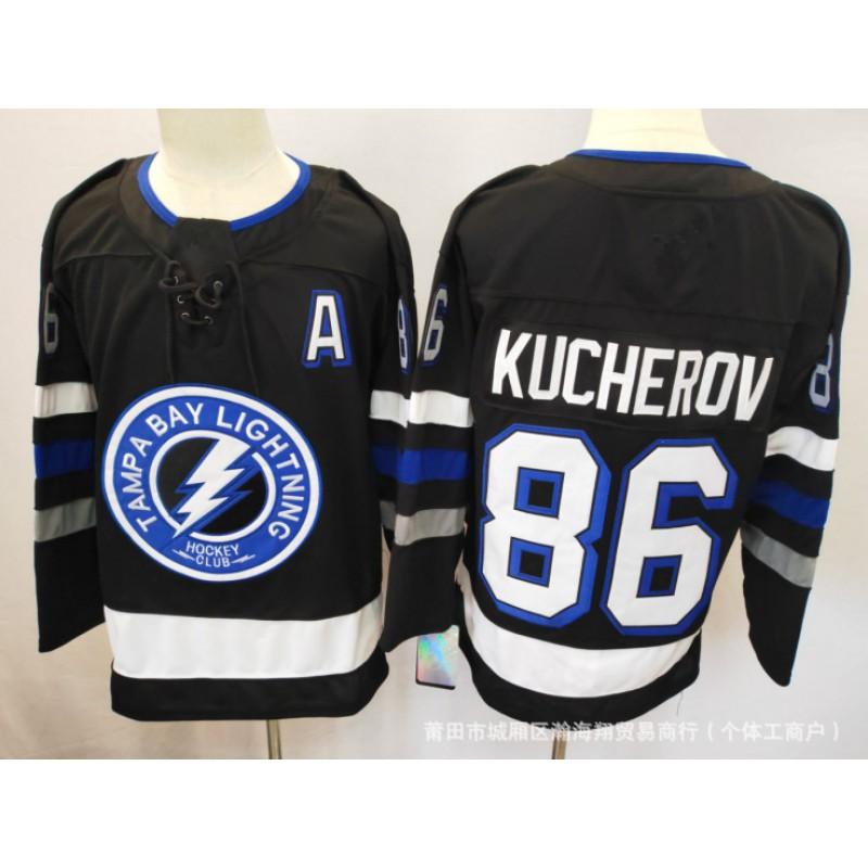 Camiseta de Hockey sobre Hielo para Hombre Estilo Tampa Bay Lightning Número 88 86 21 Bordada Manga Larga Uniforme Deportivo de Equipo
