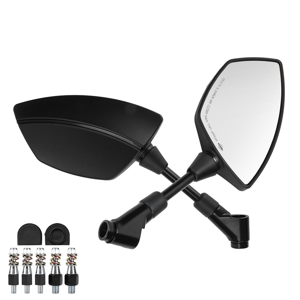 1 Pair Rearview Side Mirrors 360 Degree Rotation for Motocycle Scooter ATV Dirt Bike 0.3in 0.4in Mounting