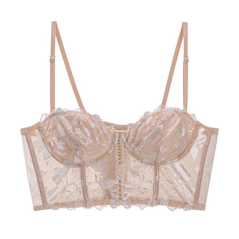 

Нижнее белье с французской цветочной вышивкой, мягкое, на косточках, подтягивающее грудь, корсет, сексуальный жилет XL