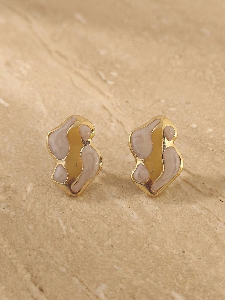 Vintage Gold Earrings For Women Cute Geometric Gold Plated Stainless Steel Trendy Colorful Summer Starfish Stud Earrings