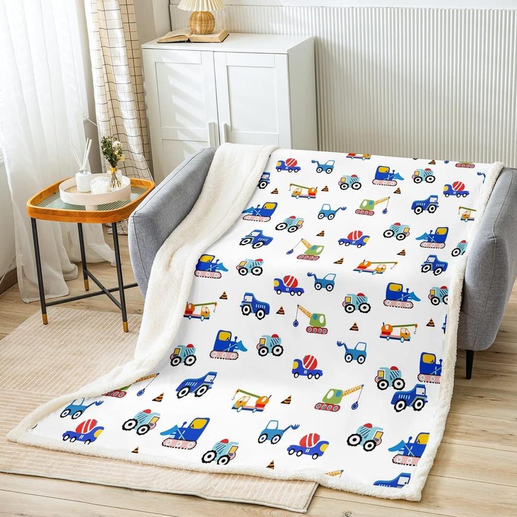 Feelyou Luxury D Aircraft Print Throw Blanket Perfect for Kids Teens Couch Bed Aviation Theme Sherpa Fleece x Inches