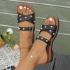 Fashion 2025 New Summer Beach Sandals Slippers Women's Designer Studs Party Dress Slippers Women Thick Sole Sandals High Heels Slippers