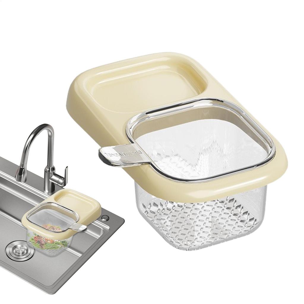 Suction Cup Drainer with Storage Rack Sink Basket Drain Basket Filter Sink Accessories for Waste Clog Prevention Home Apartment