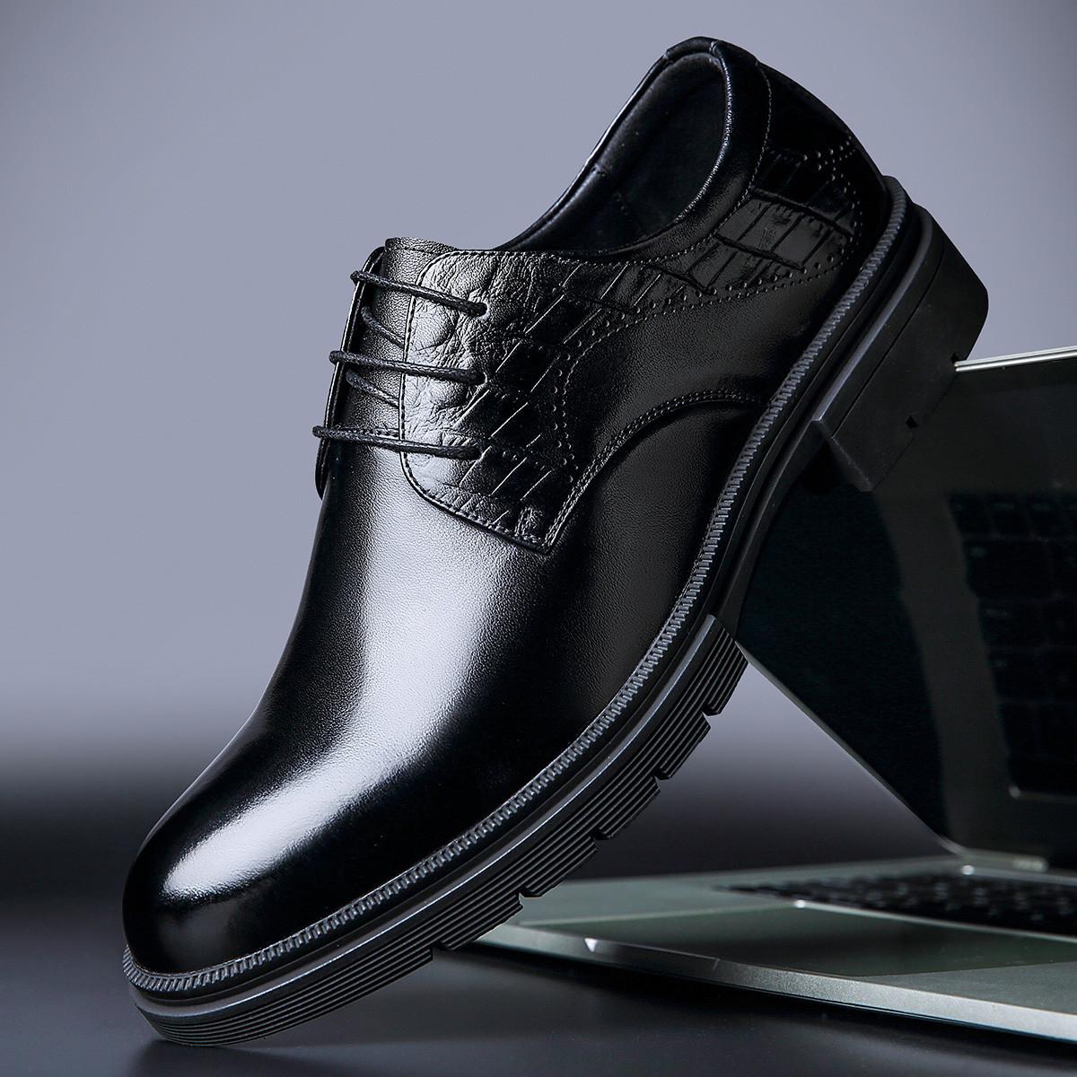 

Wenzhou men s leather shoes genuine leather British style men s shoes first layer cowhide casual business dress wedding derby shoes trend 44