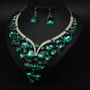 Exaggerated Crystal Necklace Earring for Women Jewelry Wedding Accessories