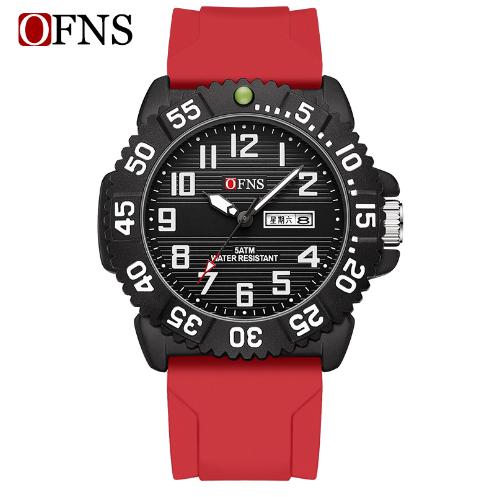 OFNS 1303 High-end Electronic Double Calendar Quartz Watch Fashion Trend Men's Watch Digital Waterproof Wristwatch