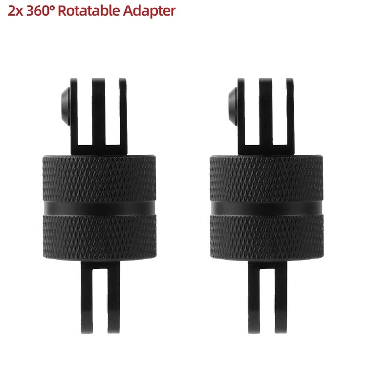 Aluminum Alloy 360° Rotatable Mount Adapter for GoPro Hero 13 12 11 10 9 8, Swivel Action Camera Connector for Helmet Bike Mount