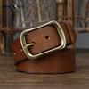 Belt Men's Retro Handmade Retro Style Personality Trendy Coarse Grain Pleated Leather Pin Buckle First Layer Cowhide Jeans Belt