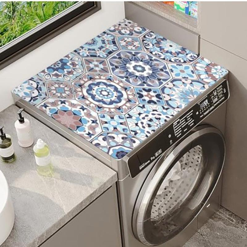 Retro Washing Machine Covers Kitchen Absorbent Coffee Machine Refrigerator Cover Pad Drain Pad Microwave Oven Insulation Pad