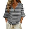 Damen V-Ausschnitt Kurzarm T-Shirt, Vintage Blumenprint Lockere Passform Lässiges Baumwoll-Leinen Oberteil