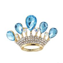 DIEZI New Bride Bouquet Summer Blue Luxury Beach Brooches for Wedding Korean Leaf Flower Rhinestone Brooch Pins Women Brooch