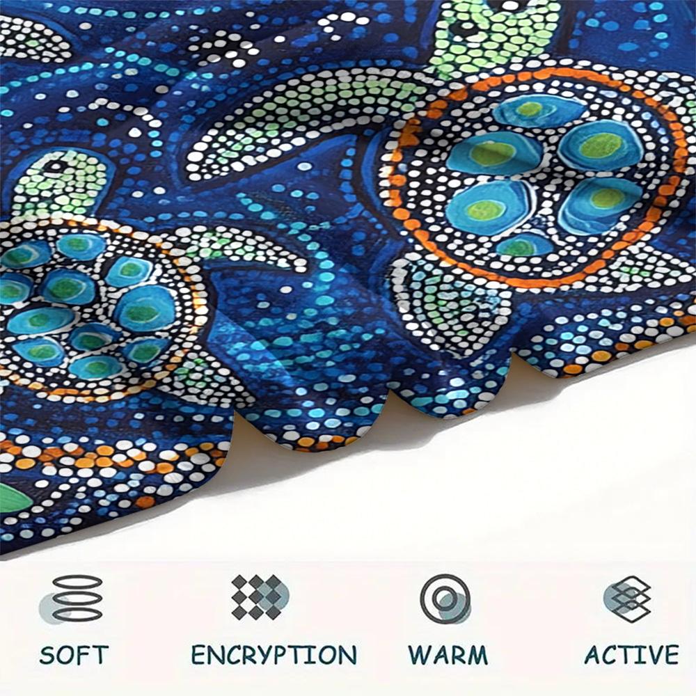 Tortoise Print Flannel Blanket, High quality Comfortable for All Seasons, Home Decor, Warmth and Comfort, Perfect for Christmas Gifts