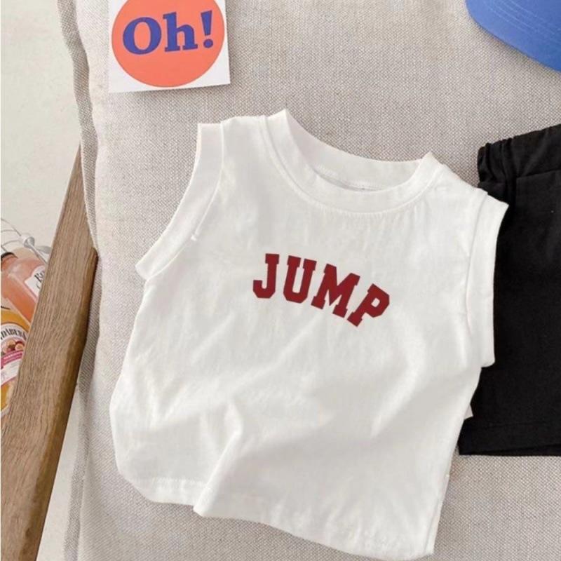 Kids Summer Cotton Tank Top Thin Sleeveless Vest For Toddler Baby Casual Sports Outerwear Shirt 80