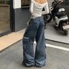Simic American Retro Heavy-duty Multi-pocket Jeans High Street Hip-hop Trendy Overalls Men's and Women's Wide-leg Pants