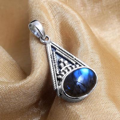 Pendentif en labradorite, bijoux en argent, 925 sterling, bijoux pour femmes, bijoux fantaisie, pendentif fait main