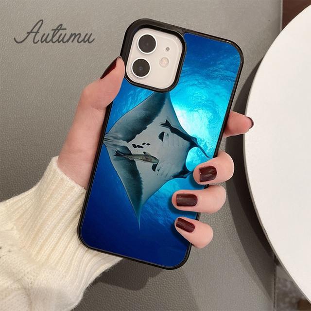 Animal Manta Ray Phone Case for iPhone 11 12 13 14 Pro Max Mini X XR XS SE 2020 5 6S 7 8 Plus Samsung Galaxy S21 S22 Cover Shell