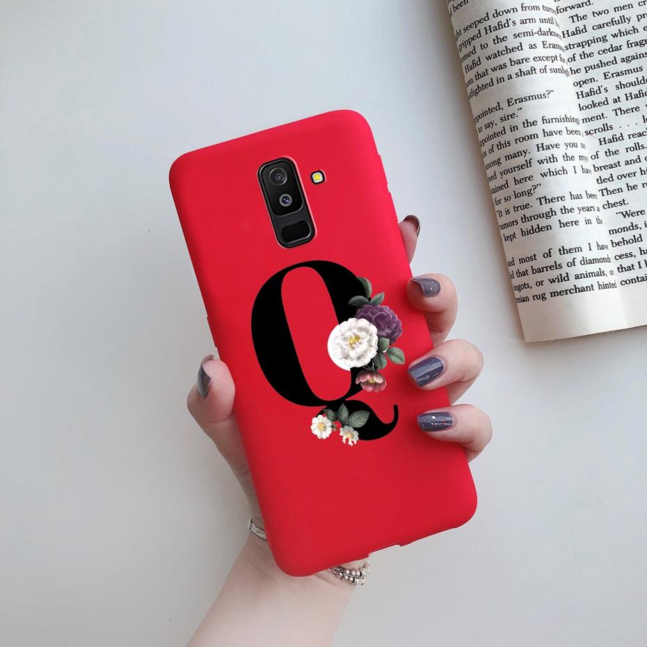 for Samsung Galaxy A6 2018 phone case A600 A600F for Samsung A6 a 6 plus 2018 A605 A605F A6plus case Beautiful 26 Letters cover