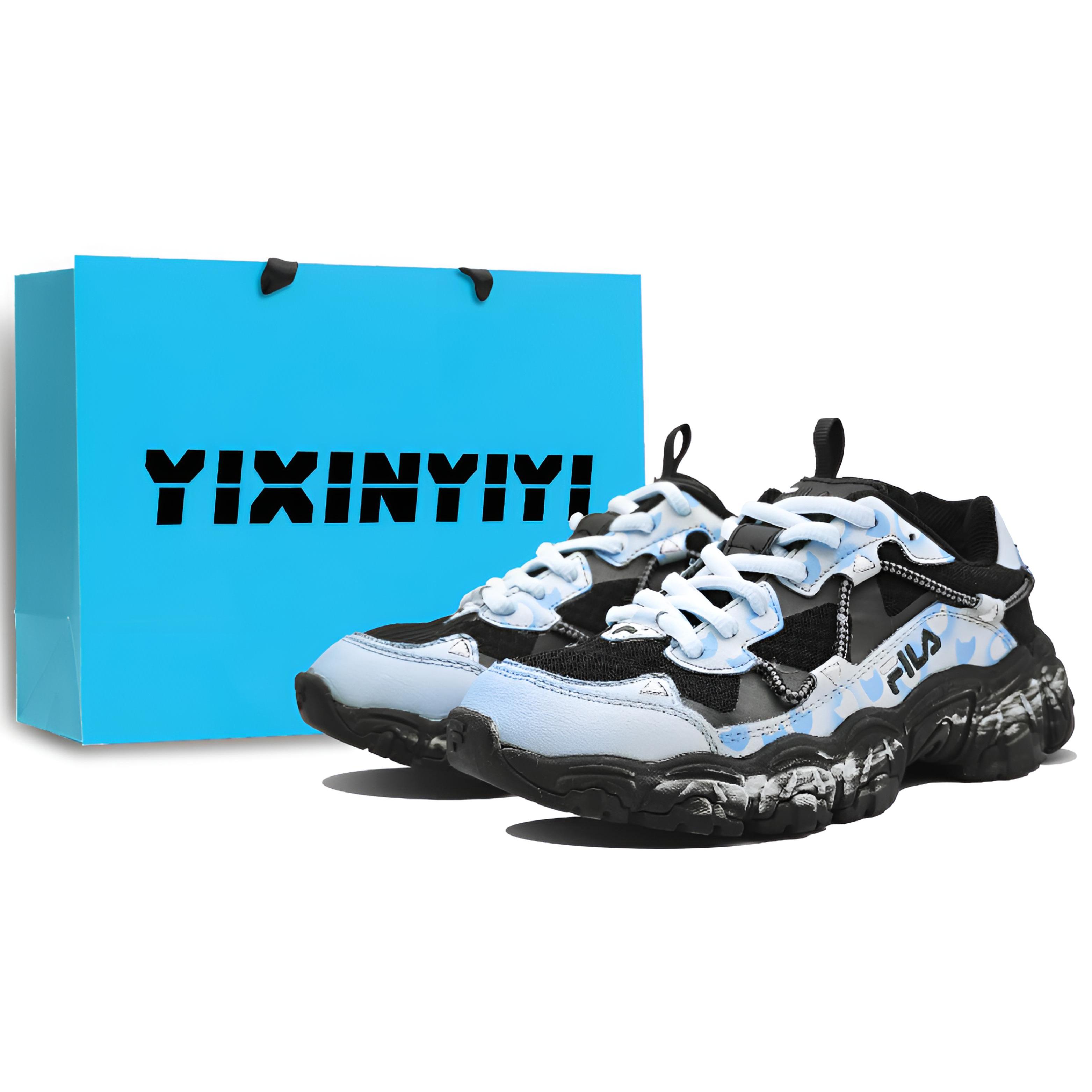 

FILA Running Abrasion Resistant Abrasion Resistant Low top Casual Shoes Unisex Ice Refreshing Blue 1JM02570G-001(Team400-) 36.5