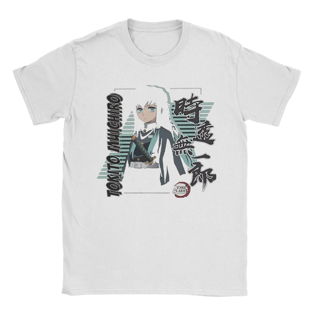 Funny Muichiro Tokito  Kimetsu No Yaiba  T Shirts Pure Cotton Leisure T-Shirts O Neck Demon Slayer  Tee Shirt Clothes Summer