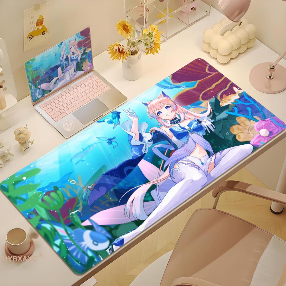 HYBXAXC Gaming Mouse Pad Home Computer Keyboard Mat Laptop Soft Anti-slip Table Mat XXL Genshin Impact Kokomi Custom Mousepad