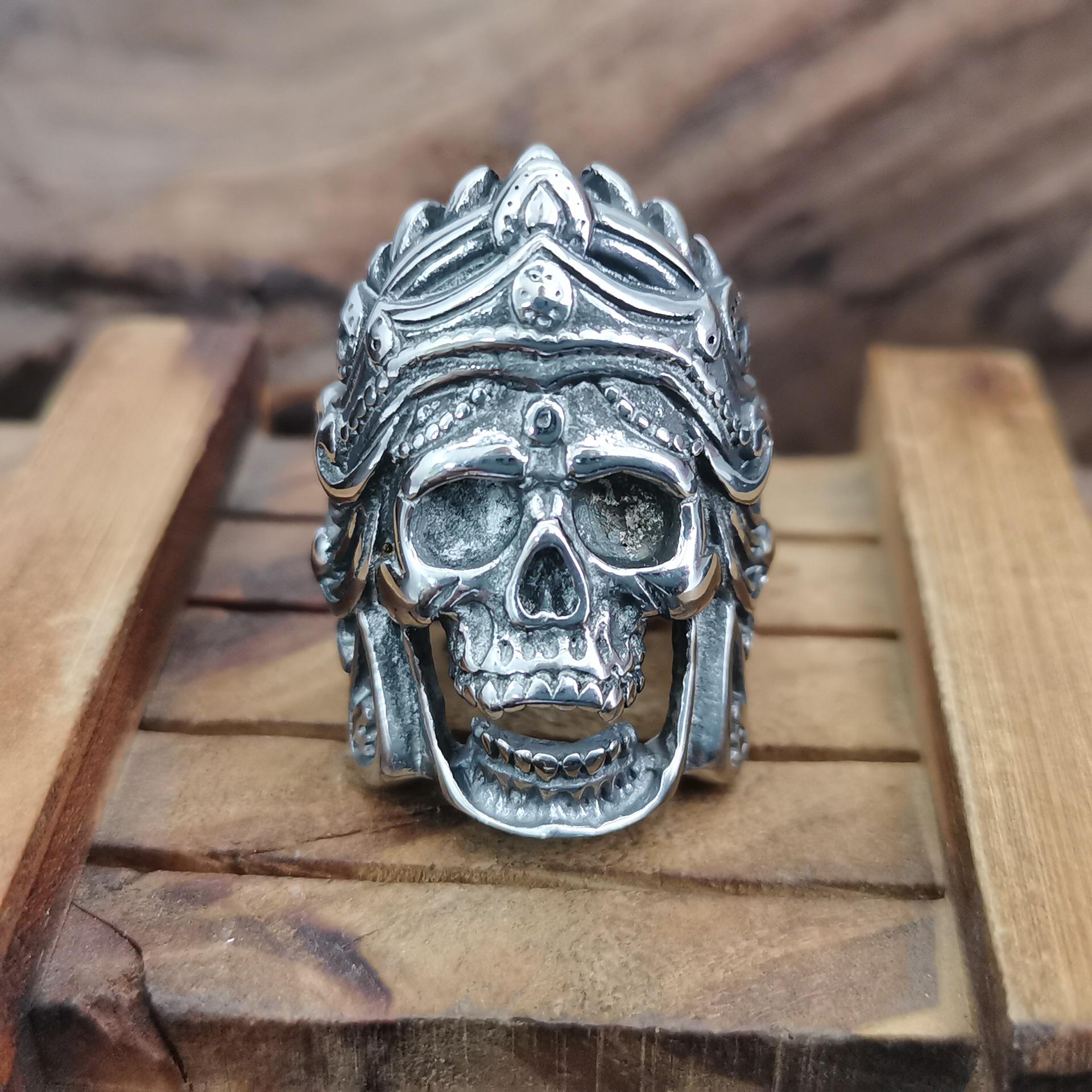 Men s Gothic Skull Ring - 316 Stainless Steel Titanium Punk Jewelry Gift Size 8