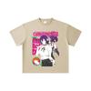 Camiseta Unisex de Algodón Pesado 260 GSM Hilo Doble 32 Count Estampado Chainsaw Man V44 Reze 100% Algodón