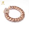 NUOYA Luxus Hip Hop Roségold Plated Dicke Cuban Links mit Diamantverschluss Herren Dicke Monaco Cuban Link Kette Armband