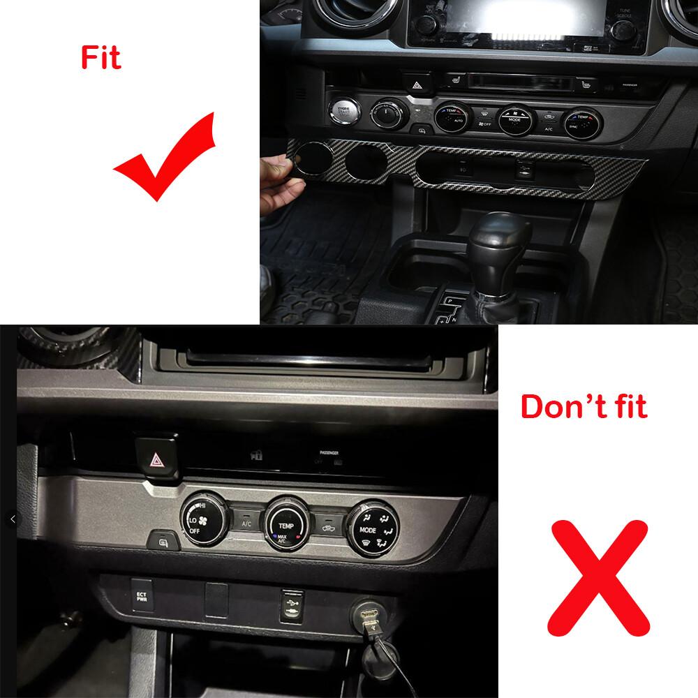 Carbon Fiber Air Condition Knob Panel Trim Cover For Toyota Tacoma 2016-
