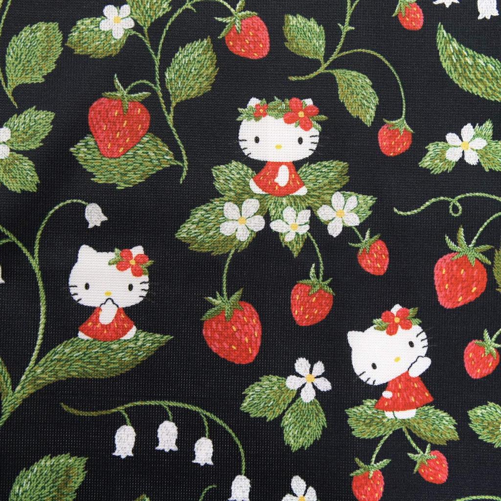 Noren Kobo Cafe Curtain Hello Kitty Embroidered Strawberry 120cm X 45cm Small Window Privacy Screen 93549 (W) (L)
