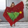 Tuniu Plush Cozy Throw Blanket with Christmas Tree Print for Sofa Bed Bedroom Home Decoration