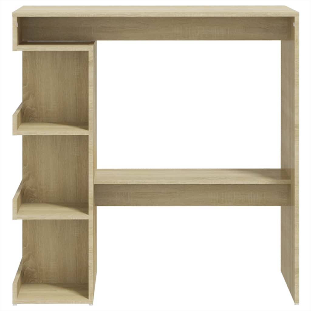 Bar Table with Shelf Sonoma Oak Finish 100 x 50 x 101.5 cm Particleboard